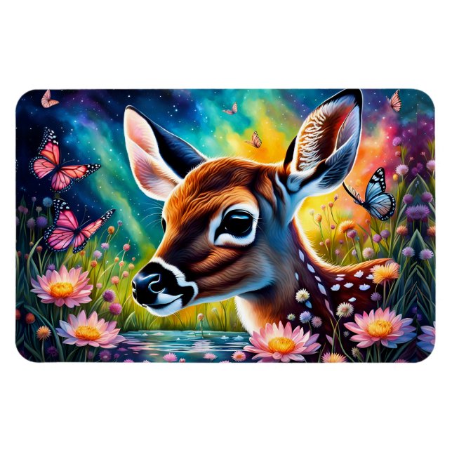 Fawn in Meadow Pond  Magnet (Horizontal)