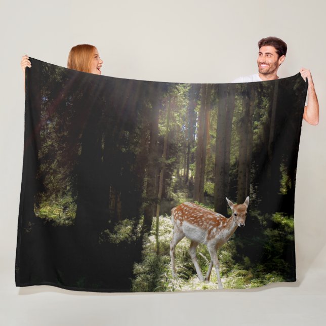 FAWN in the DEEP FOREST Fleece Blanket (In Situ)