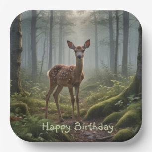 Fawn in the Forest Paper Plate