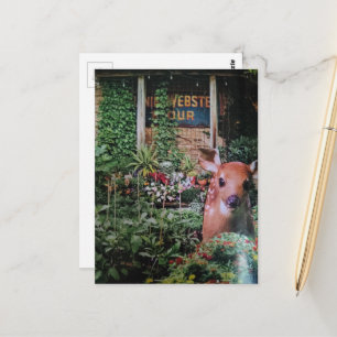 Fawn in the Garden Collage Postcard
