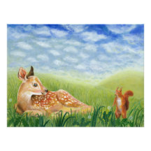 Fawn in the Grass Illustration Nursery