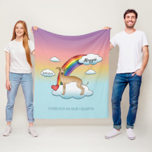 Fawn Italian Greyhound Cute Dog Rainbow Memorial Fleece Blanket