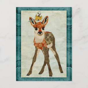Fawn & Little Bird Postcard