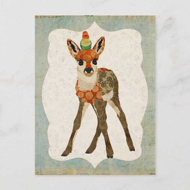 Fawn & Little Bird Postcard (Front)