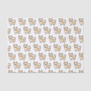 Fawn Long Coat Chihuahua Cute Dog Pattern Tissue Paper