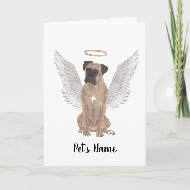Fawn Masked Boxer Sympathy Memorial Card (Front)