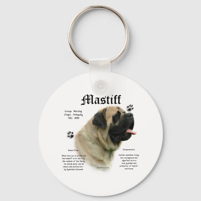 Fawn Mastiff History Keychain (Front)