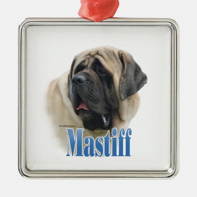 Fawn Mastiff Name Keychain Metal Tree Decoration (Front)