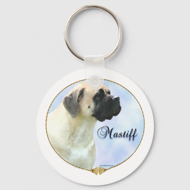 Fawn Mastiff Portrait Keychain (Front)