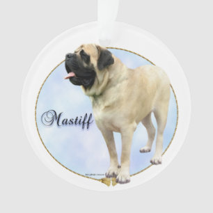 Fawn Mastiff Portrait Keychain Ornament