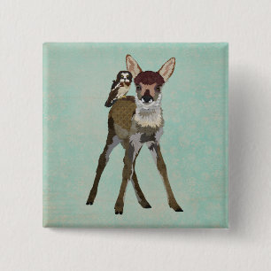 Fawn & Owl Button