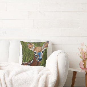 Fawn Painting - Gift For Animal Lover Cushion