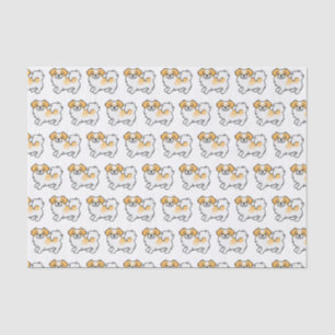 Fawn Parti-Colour Tibetan Spaniel Cute Dog Pattern Tissue Paper