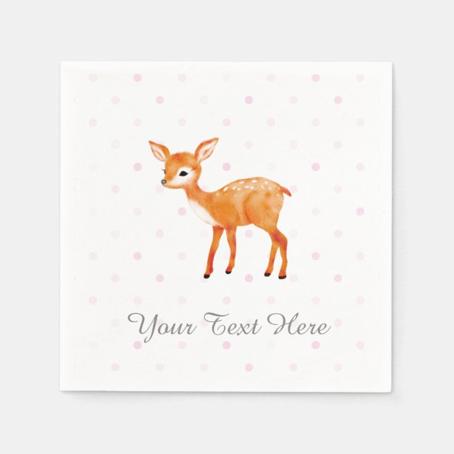Fawn Party Decor Paper Napkins (Front)