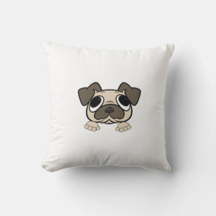 fawn peeking pug cushion