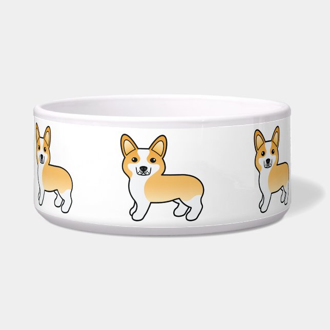 Fawn Pembroke Welsh Corgi Cartoon Dog (Front)
