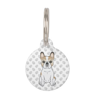Fawn Pied French Bulldog / Frenchie & Pet's Info Pet Tag