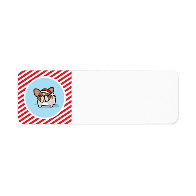 Fawn Pied Frenchie on Candy Cane Stripes (Front)