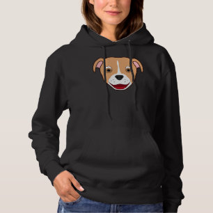Fawn Pitbull Face With Blaze Hoodie