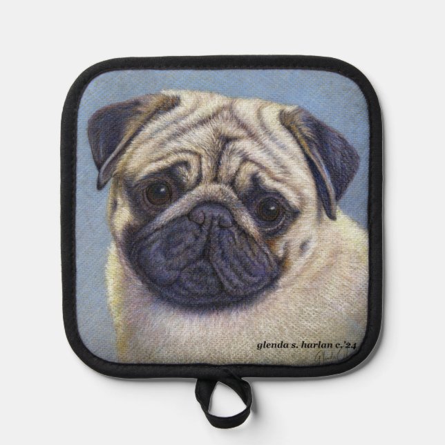 Fawn Pug Art Pot Holder (Front)