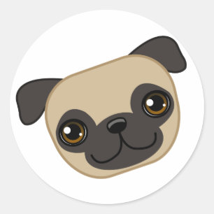 Fawn Pug Classic Round Sticker