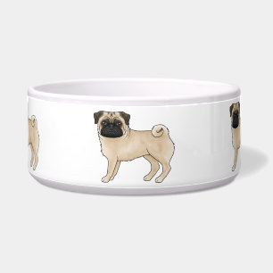 Fawn Pug Dog Breed Mops Illustrated Cartoon Dogs