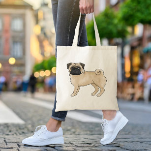 Fawn Pug Dog Mops Design For Pug Owner Or Lover Tote Bag