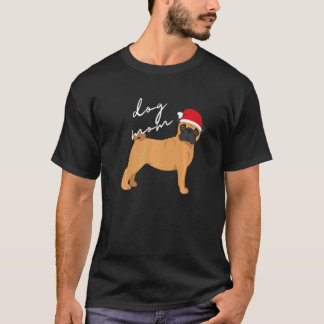 Fawn Pug Dog Mum Christmas T-Shirt