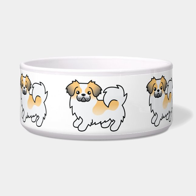 Fawn Sable Parti-colour Tibetan Spaniel Cartoon Do (Front)