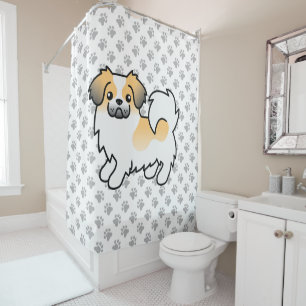 Fawn Sable Parti-Colour Tibetan Spaniel Cute Dog Shower Curtain
