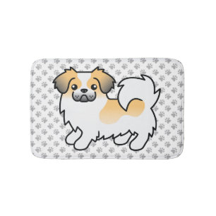 Fawn Sable Parti-Colour Tibetan Spaniel Dog & Paws Bath Mat