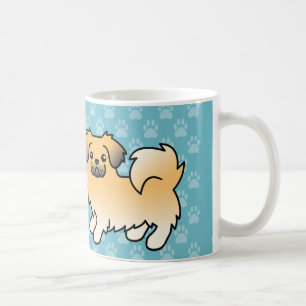 Fawn Sable Tibetan Spaniel Cartoon Dog Coffee Mug