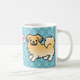 Fawn Sable Tibetan Spaniel Cartoon Dog Coffee Mug