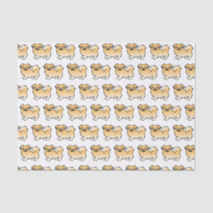 Fawn Sable Tibetan Spaniel Cartoon Dog Pattern Tissue Paper