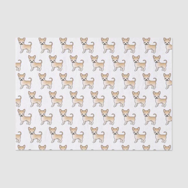 Fawn Smooth Coat Chihuahua Cute Dog Pattern Tissue Paper (Front)
