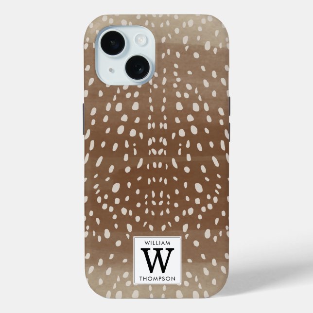 Fawn Spots Baby Deer Animal Print Monogram Case-Mate iPhone Case (Back)