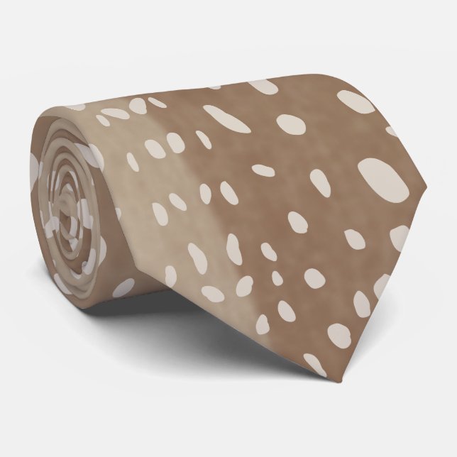 Fawn Spots Baby Deer Animal Print Pattern Tie (Rolled)
