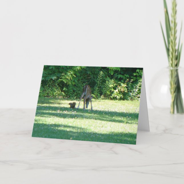 Fawn Squirrel Friends Card (Front)