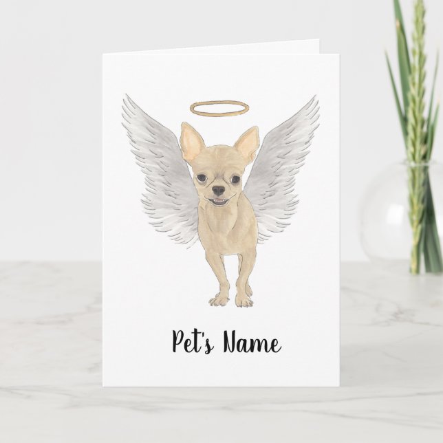 Fawn Tan Cream Chihuahua Sympathy Memorial Card (Front)