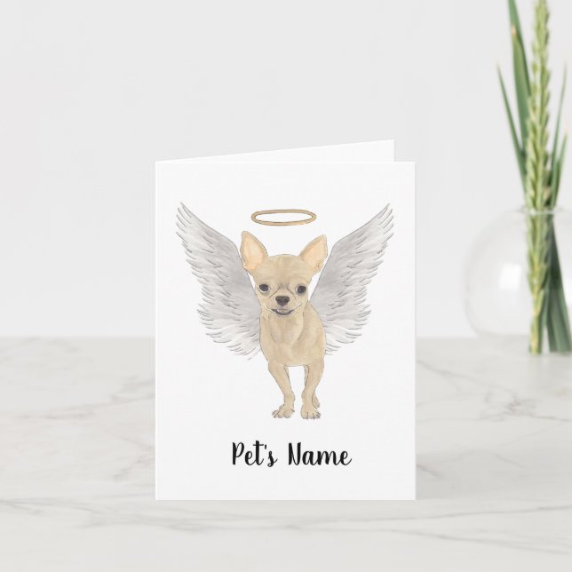 Fawn Tan Cream Chihuahua Sympathy Memorial Card (Front)
