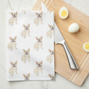 Fawn Tan Cream Frenchie French Bulldog Tea Towel