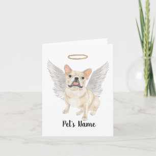 Fawn Tan Cream Frenchie Sympathy Memorial Card
