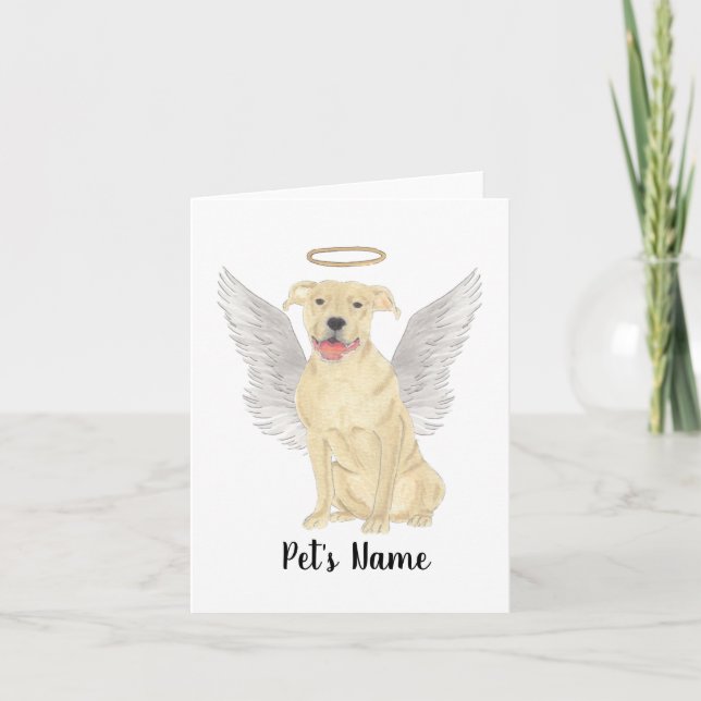 Fawn Tan Pitbull Staffy Sympathy Memorial Card (Front)