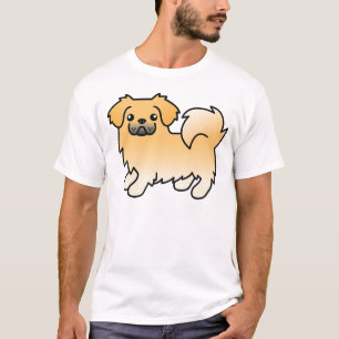 Fawn Tibetan Spaniel Cute Cartoon Dog T-Shirt