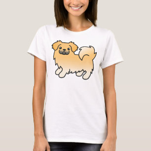Fawn Tibetan Spaniel Cute Cartoon Dog T-Shirt