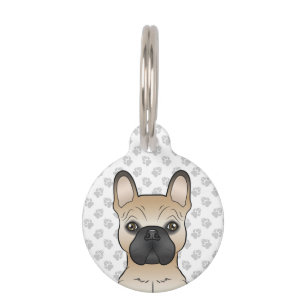 Fawn With Black Mask French Bulldog & Pet's Info Pet Tag