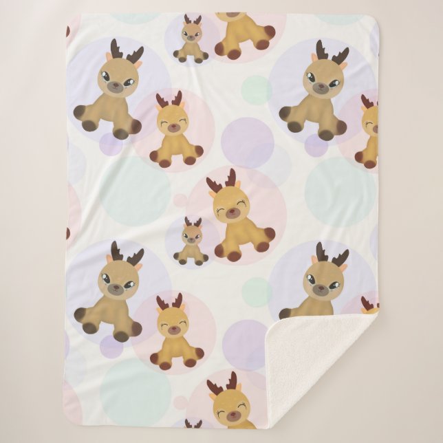 Fawns Bambi. Sherpa Blanket (Front)