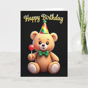Fawns Birthday Party Hat Card