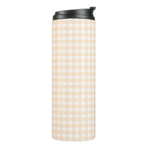 Faye and Lauren Beige Gingham Thermal Tumbler