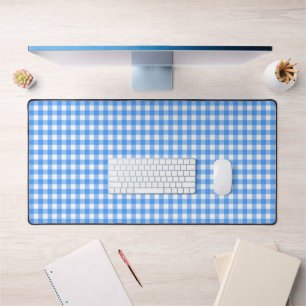 Faye and Lauren Blue Gingham Desk Mat